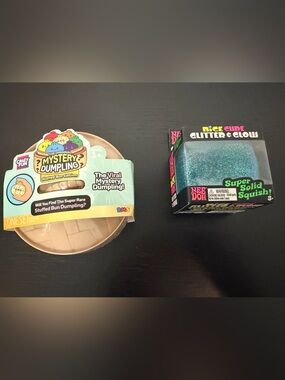 RMS Mystery Dumpling Stuffed Bun Edition & Nee Doh Glitter & Glow Squish Bundle